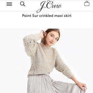 JCrew Point Sur crinkled maxi skirt in oyster grey